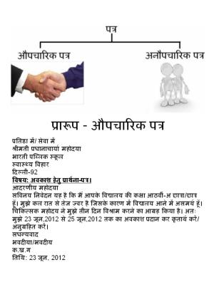 CBSE Worksheets for Class 9 Hindi Types Of Patr Assignment