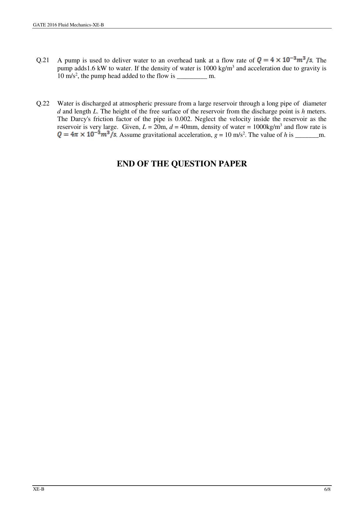 GATE 2016 Engineering Sciences (XE) Question Paper with Answer Key - Page 11
