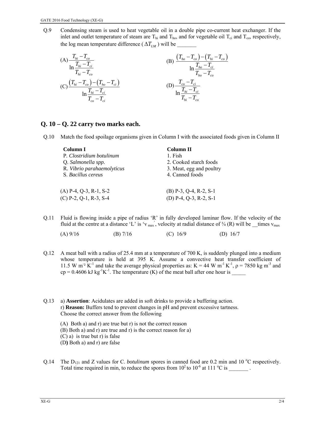 GATE 2016 Engineering Sciences (XE) Question Paper with Answer Key - Page 32