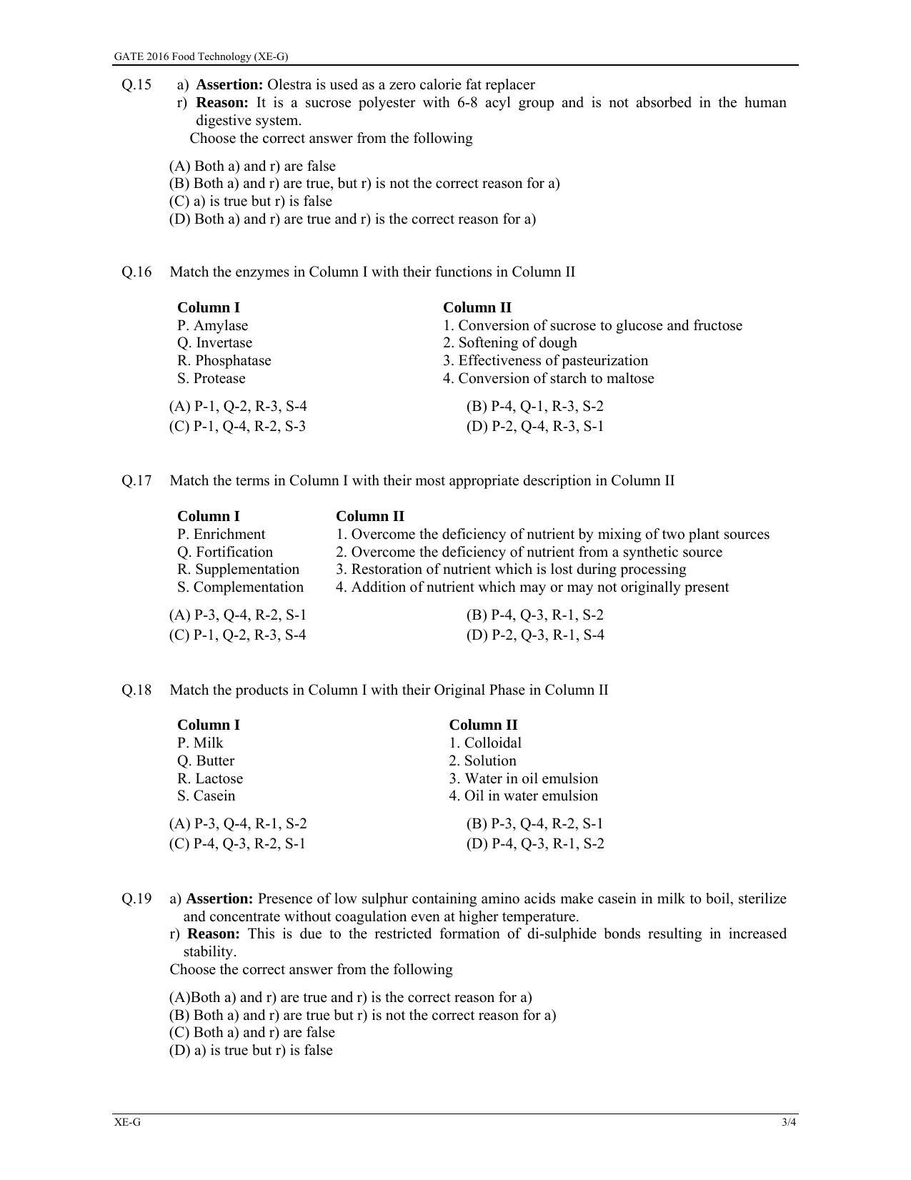 GATE 2016 Engineering Sciences (XE) Question Paper with Answer Key - Page 33
