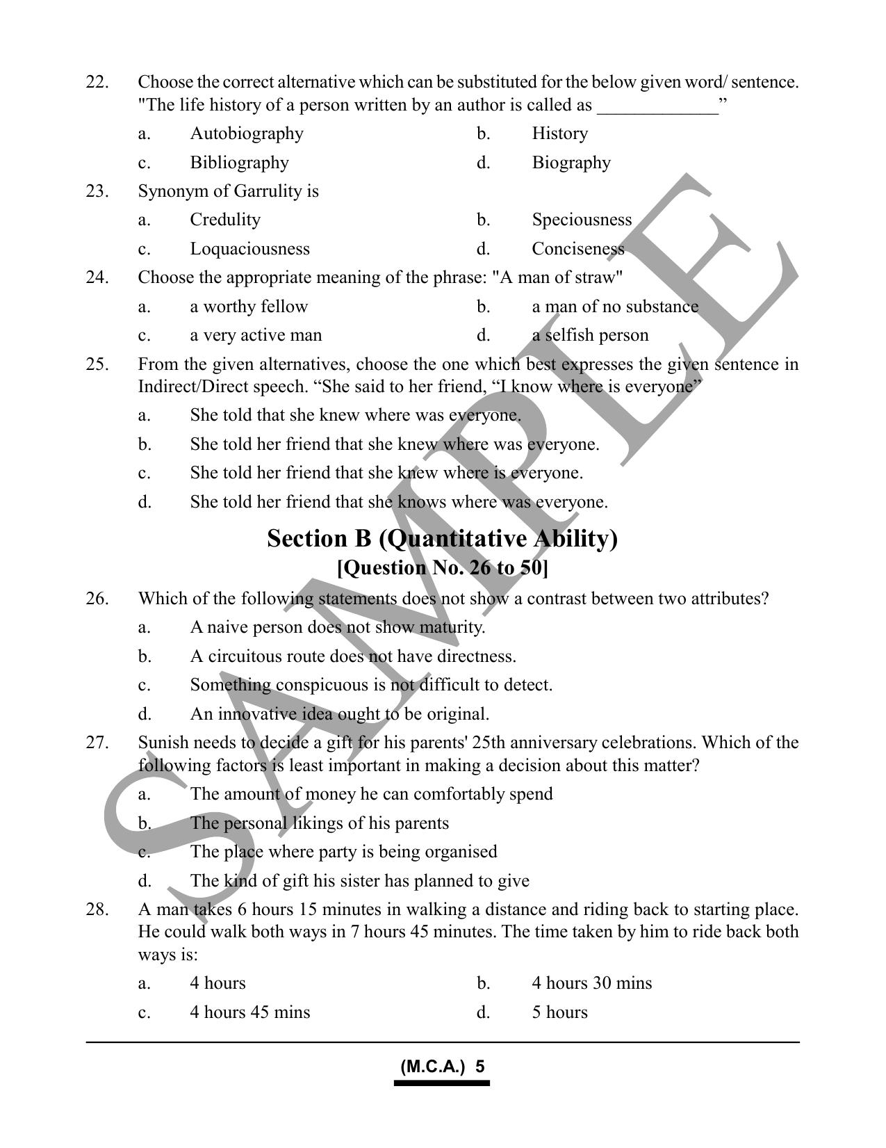 HPCET MCA 2023 Sample Paper - Page 5