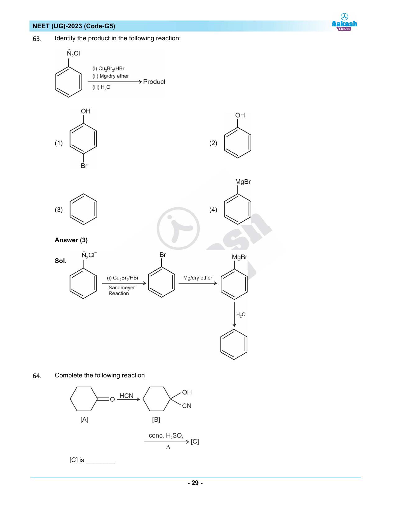 NEET 2023 Question Paper G5 (Aakash Institute) - Page 29