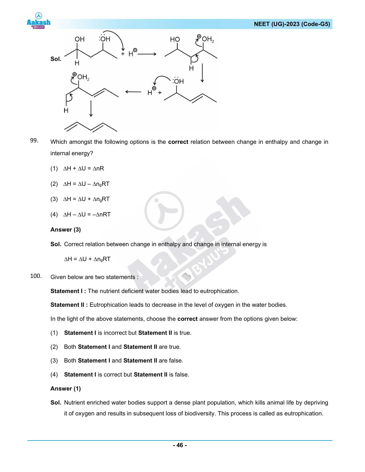NEET 2023 Question Paper G5 (Aakash Institute) - Page 46