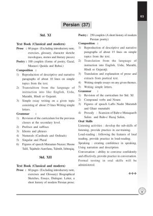Maharashtra HSC Persian Syllabus 