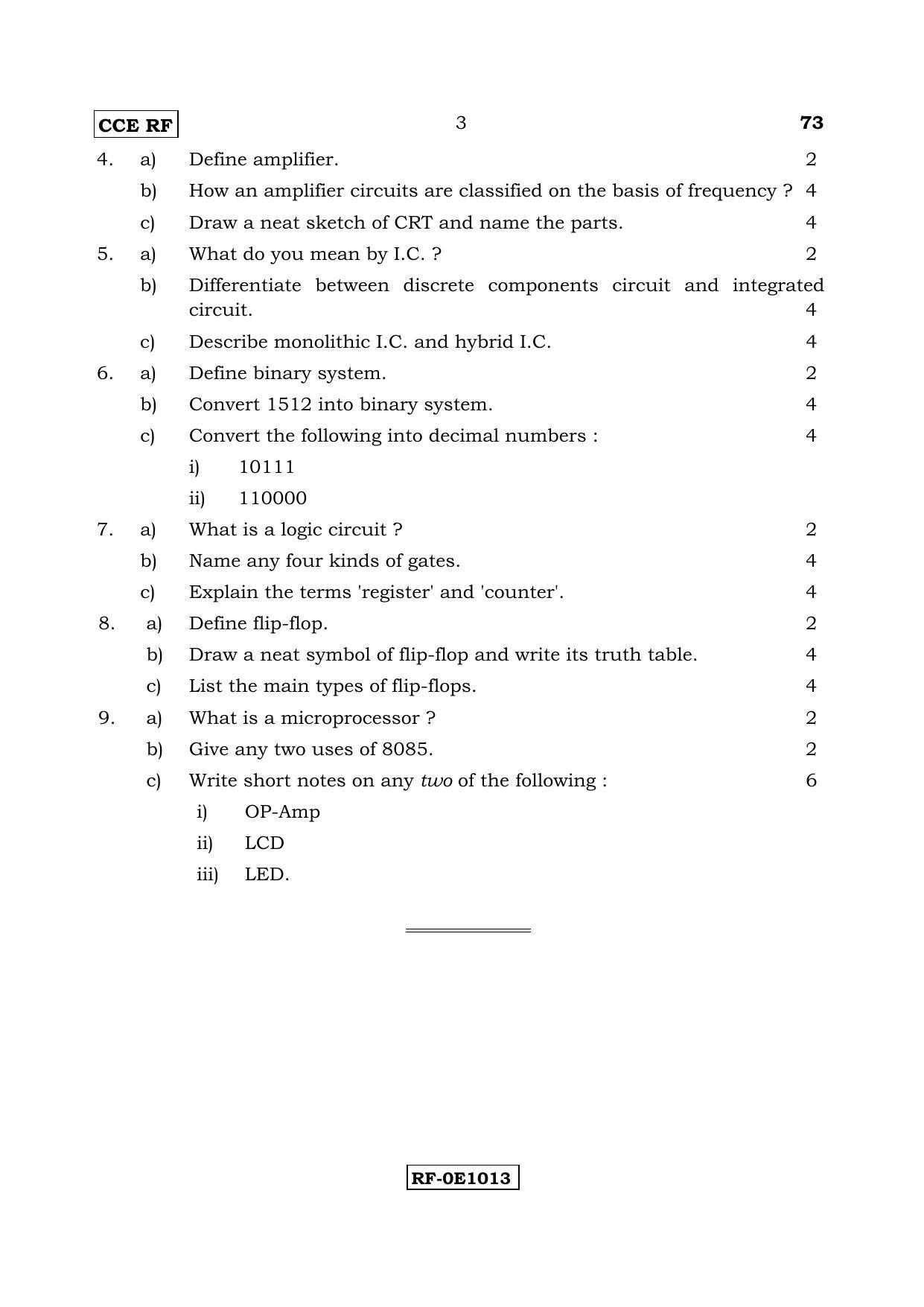 Karnataka SSLC ELEMENTS OF ELECTRONICS ENGINEERING -  (73-CCE RF_j3) April 2017 Question Paper - Page 3