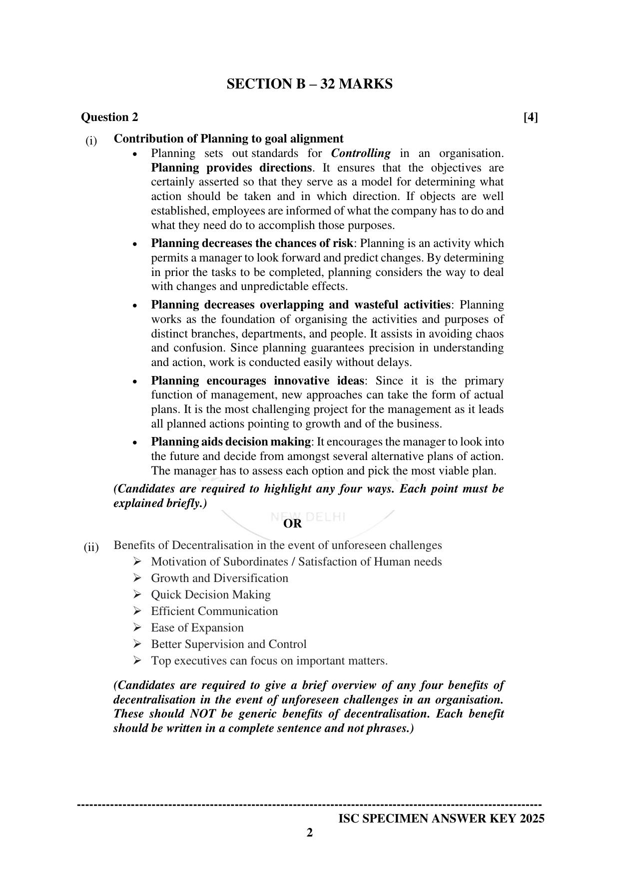 ISC Class 12 2025 COMMERCE (SQP & AK) Specimen Paper - Page 10
