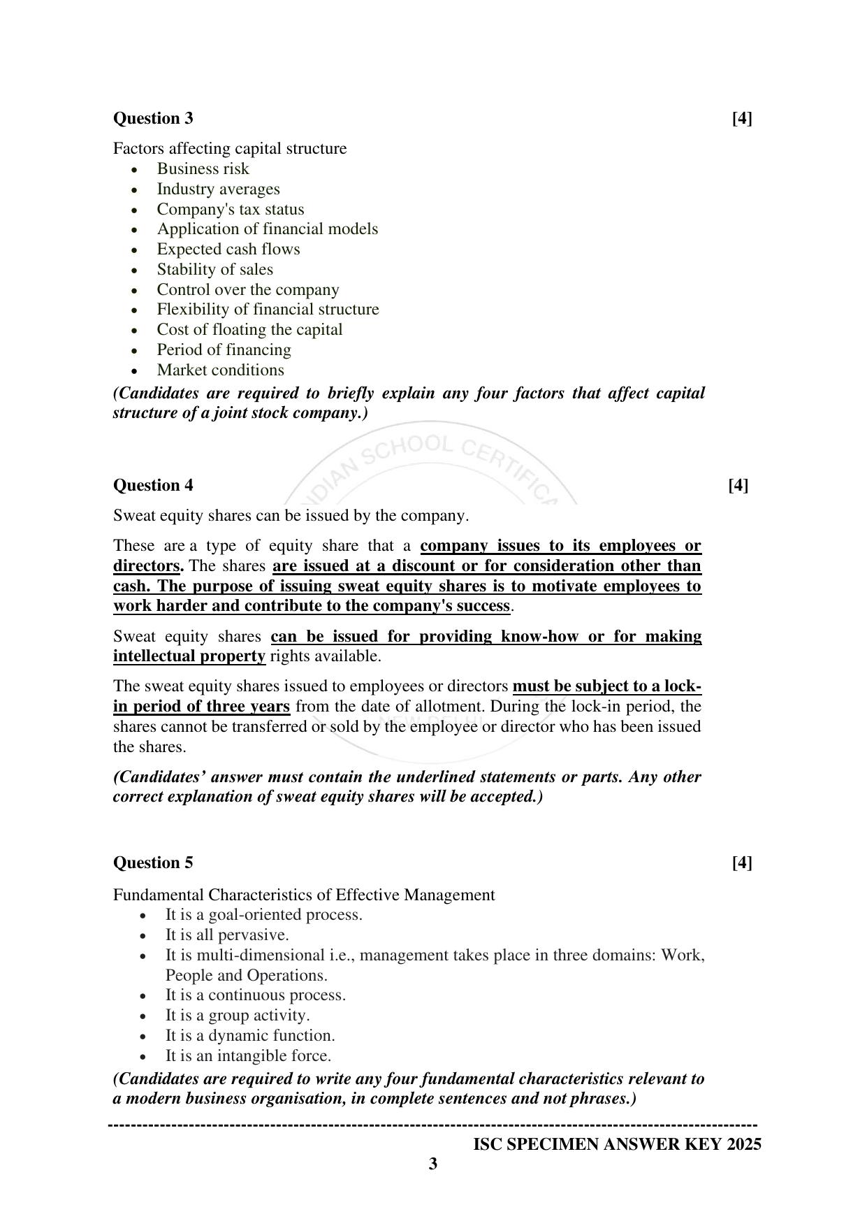 ISC Class 12 2025 COMMERCE (SQP & AK) Specimen Paper - Page 11
