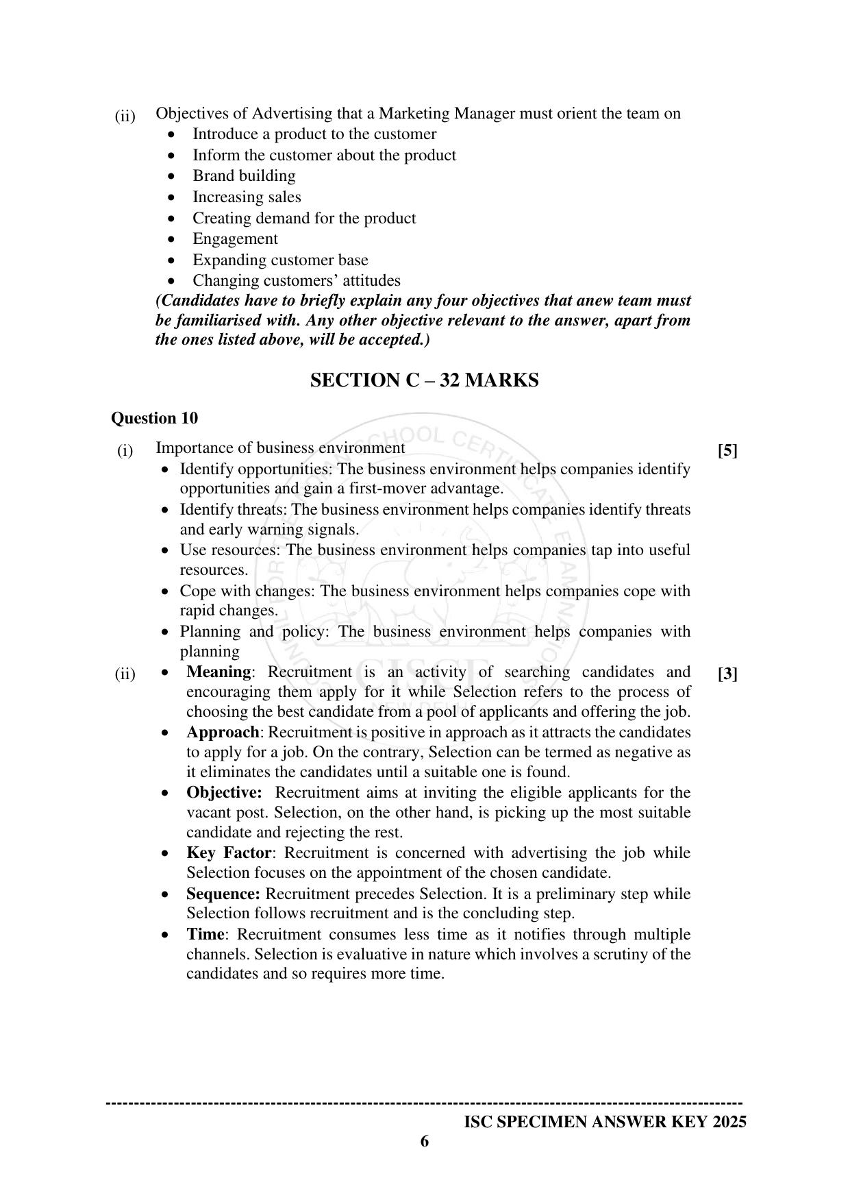 ISC Class 12 2025 COMMERCE (SQP & AK) Specimen Paper - Page 14