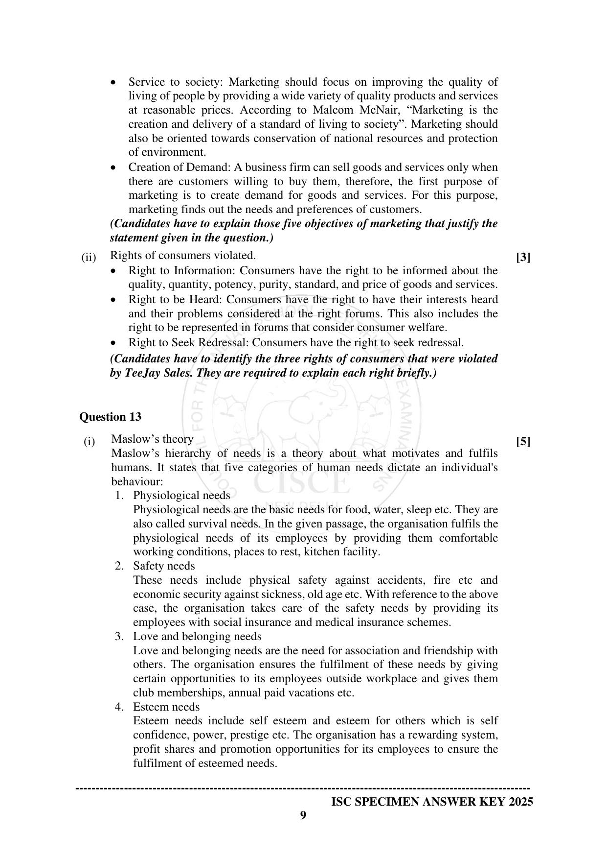 ISC Class 12 2025 COMMERCE (SQP & AK) Specimen Paper - Page 17