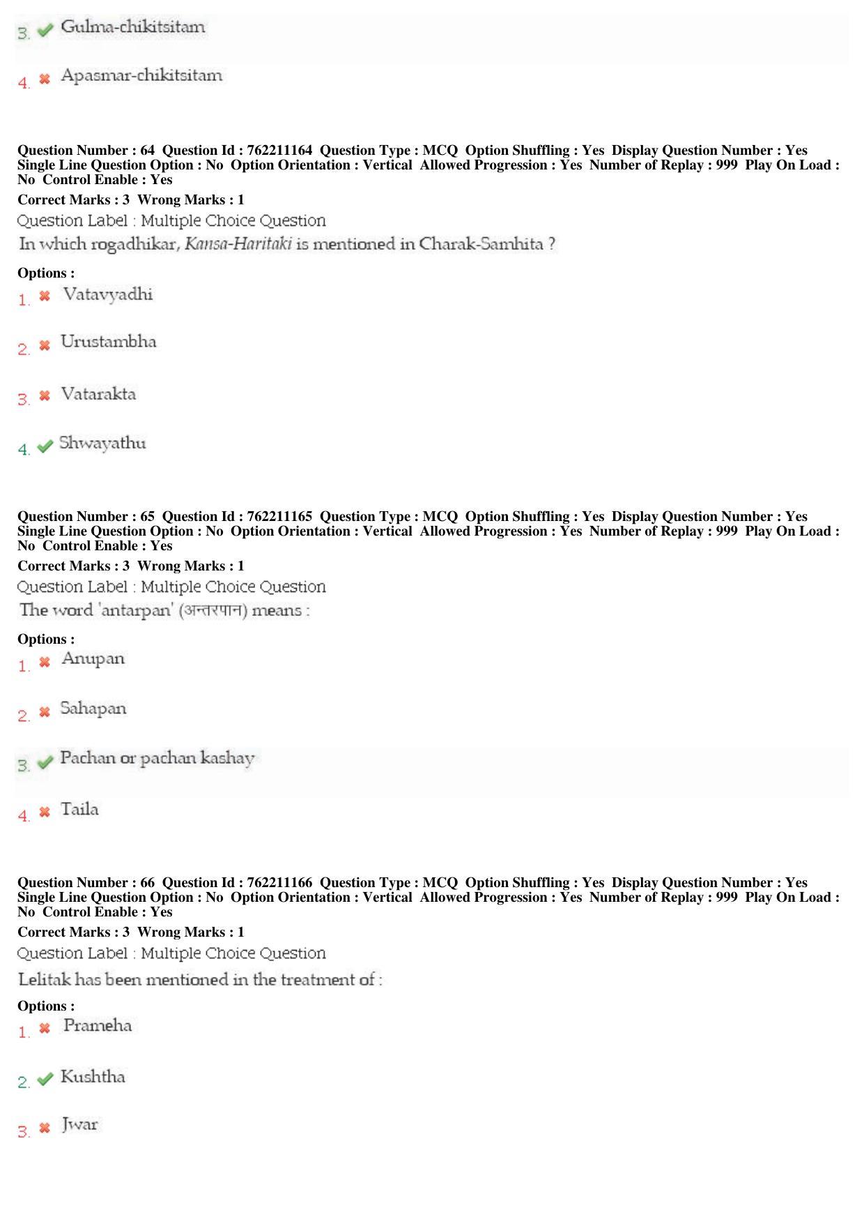 BHU RET Samhita Sanskrit 2019 Question Paper  - Page 30