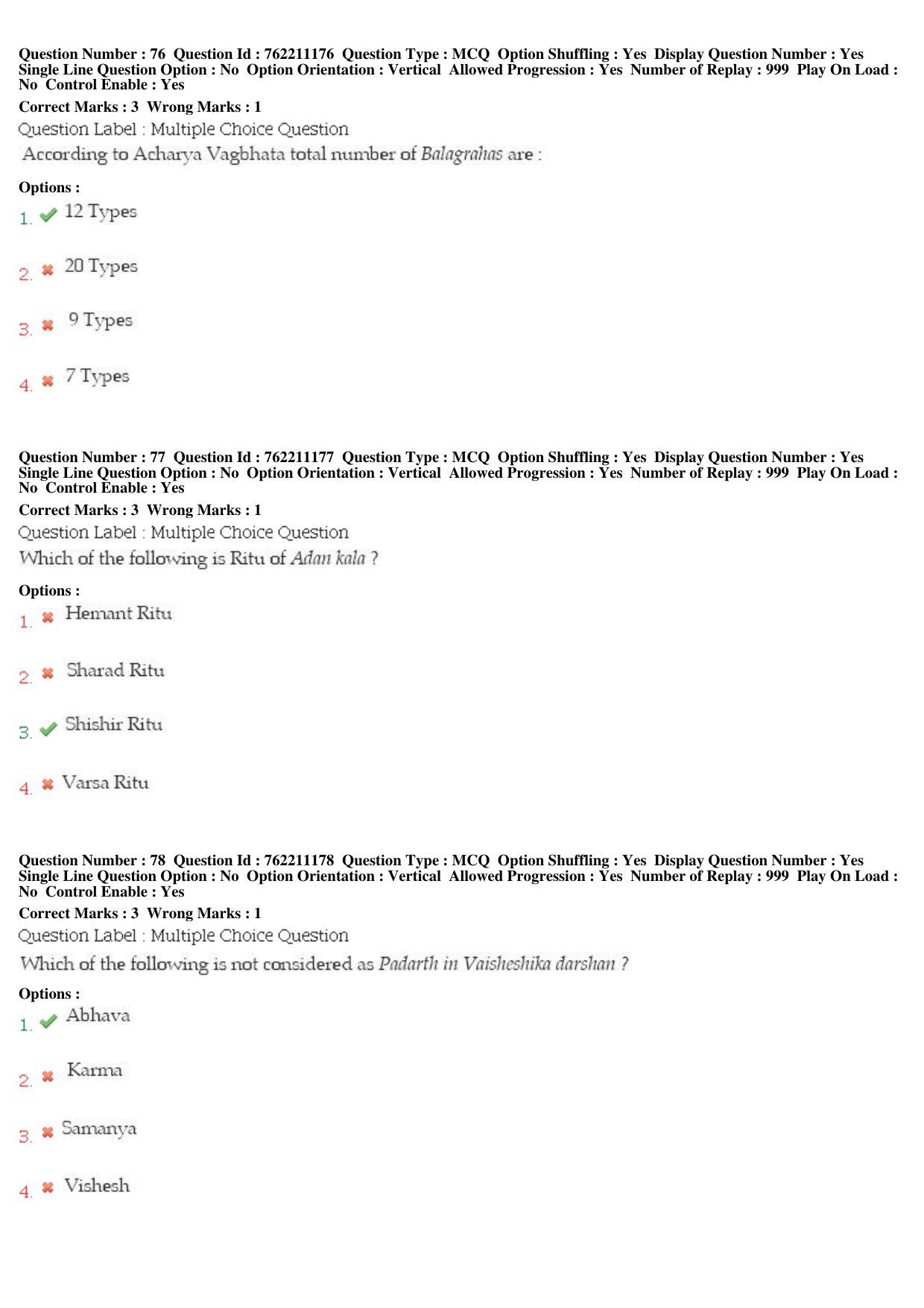 BHU RET Samhita Sanskrit 2019 Question Paper  - Page 34