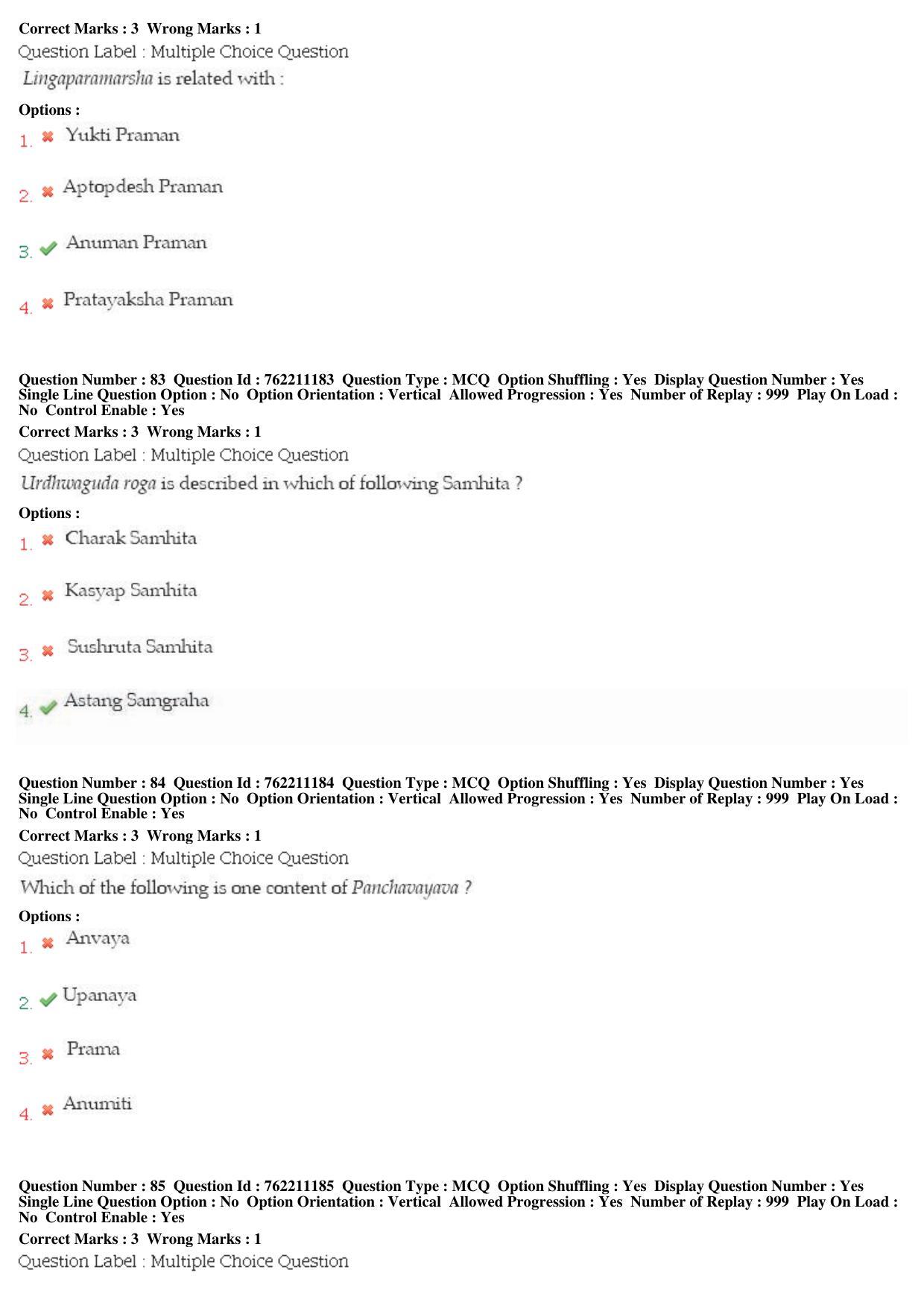 BHU RET Samhita Sanskrit 2019 Question Paper  - Page 36