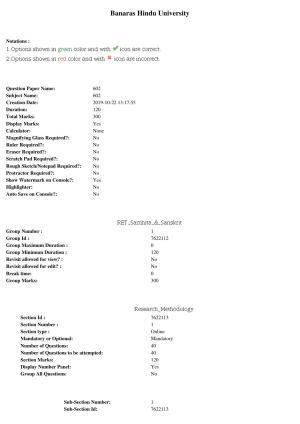 BHU RET Samhita Sanskrit 2019 Question Paper 