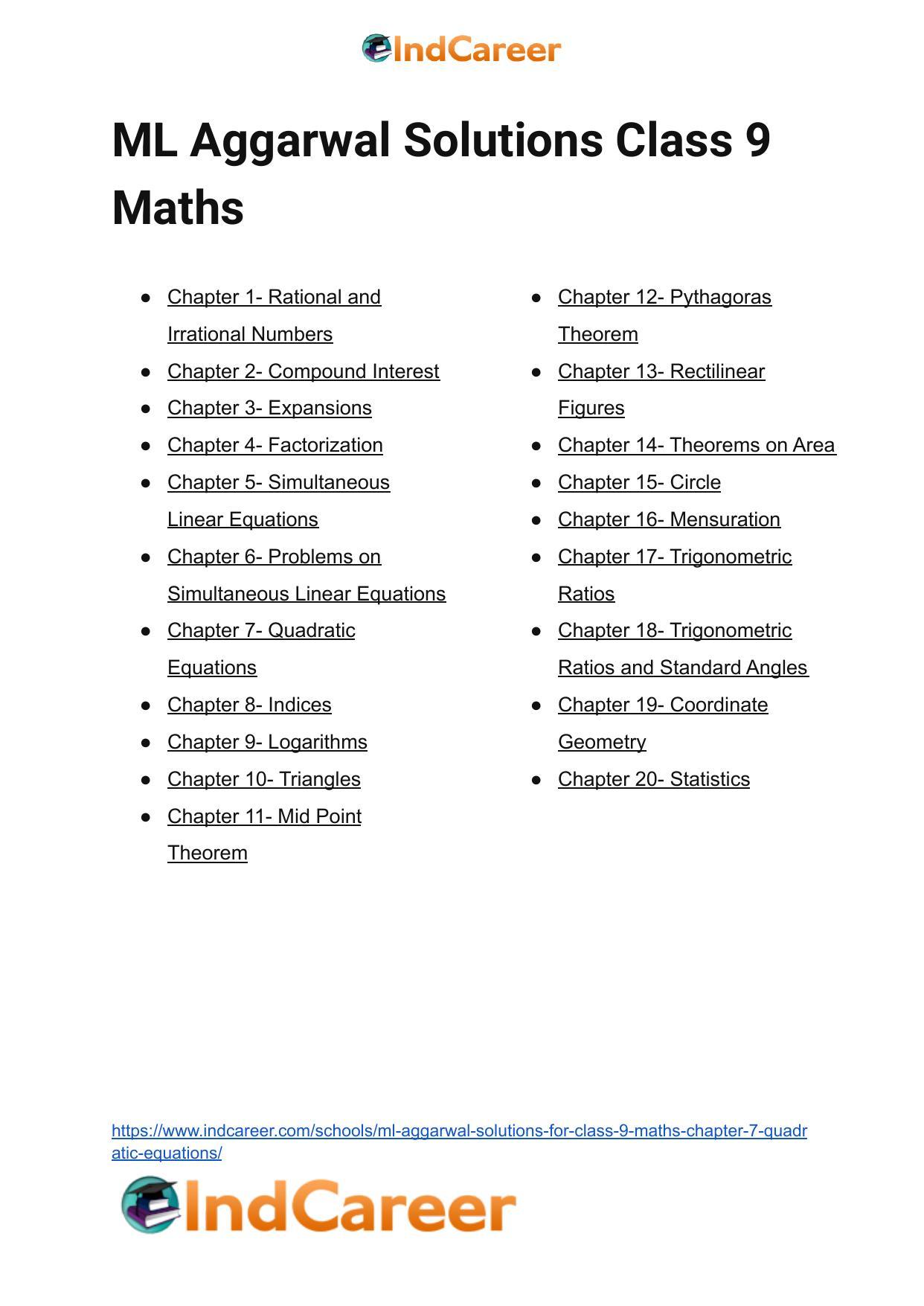 ML Aggarwal Solutions for Class 9 Maths Chapter 7- Quadratic Equations - Page 21