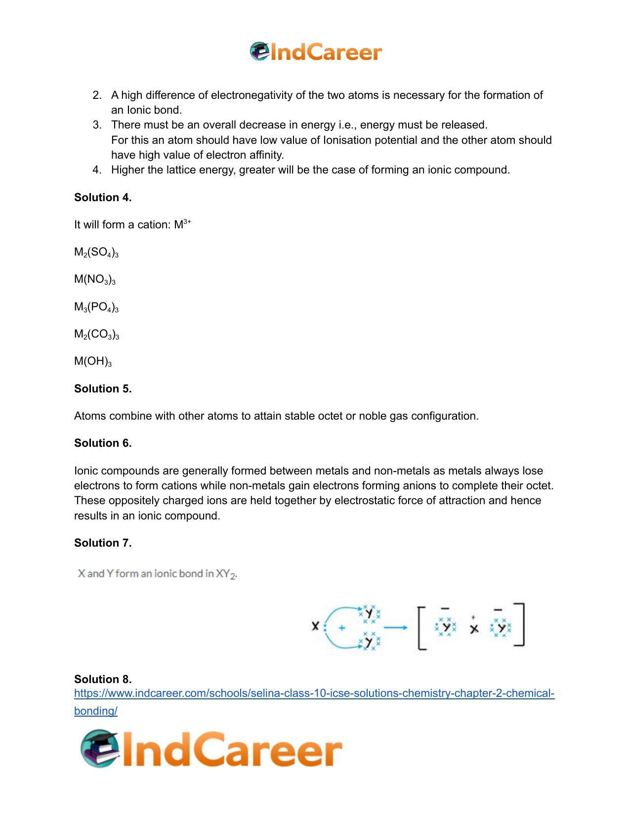 Selina Class 10 ICSE Solutions Chemistry : Chapter 2- Chemical Bonding - Page 3