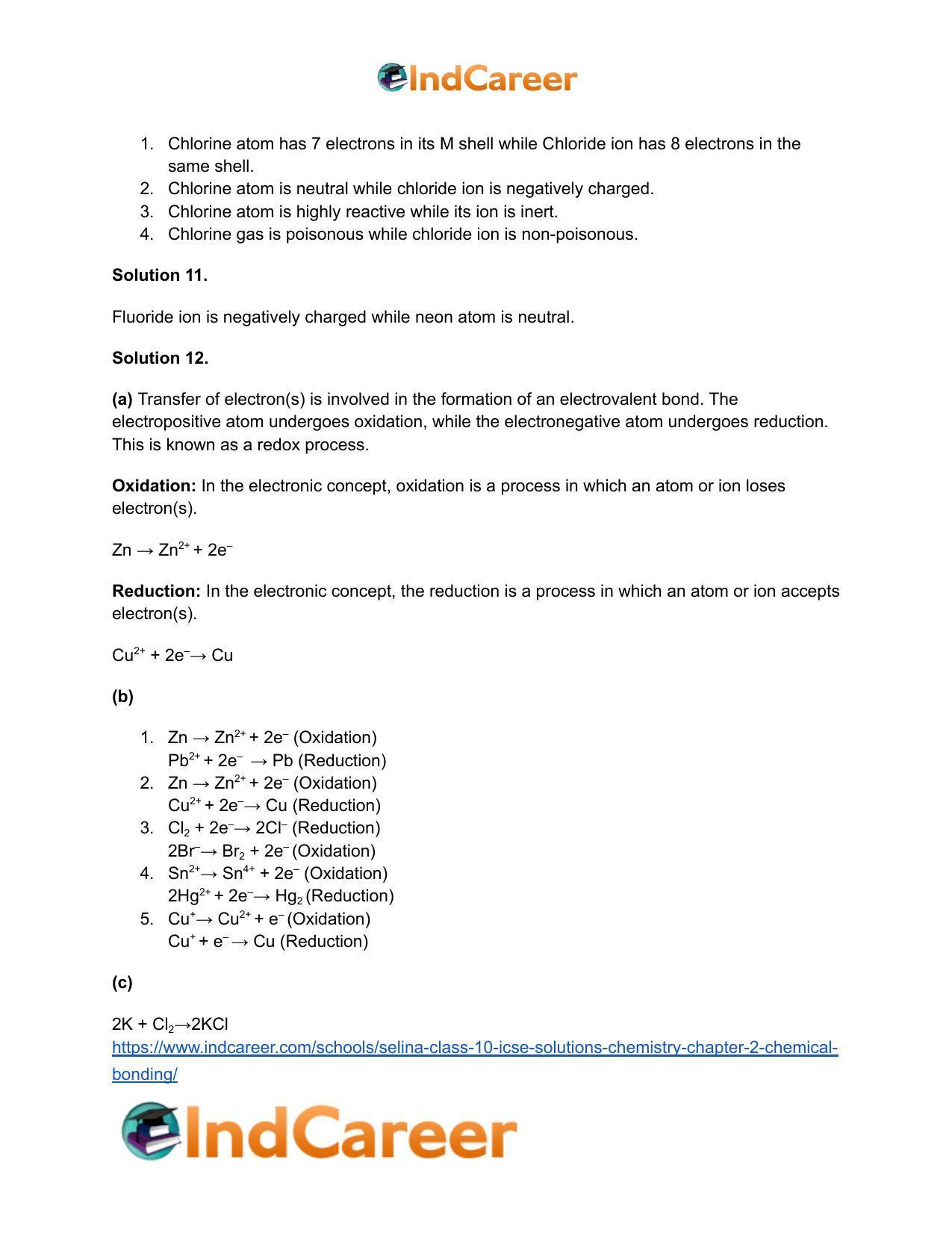 Selina Class 10 ICSE Solutions Chemistry : Chapter 2- Chemical Bonding - Page 7