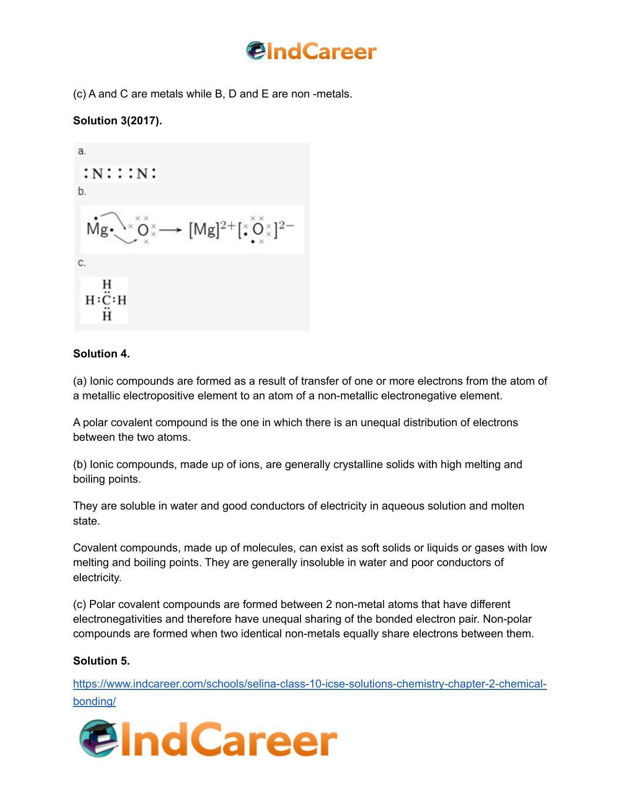 Selina Class 10 ICSE Solutions Chemistry : Chapter 2- Chemical Bonding - Page 9