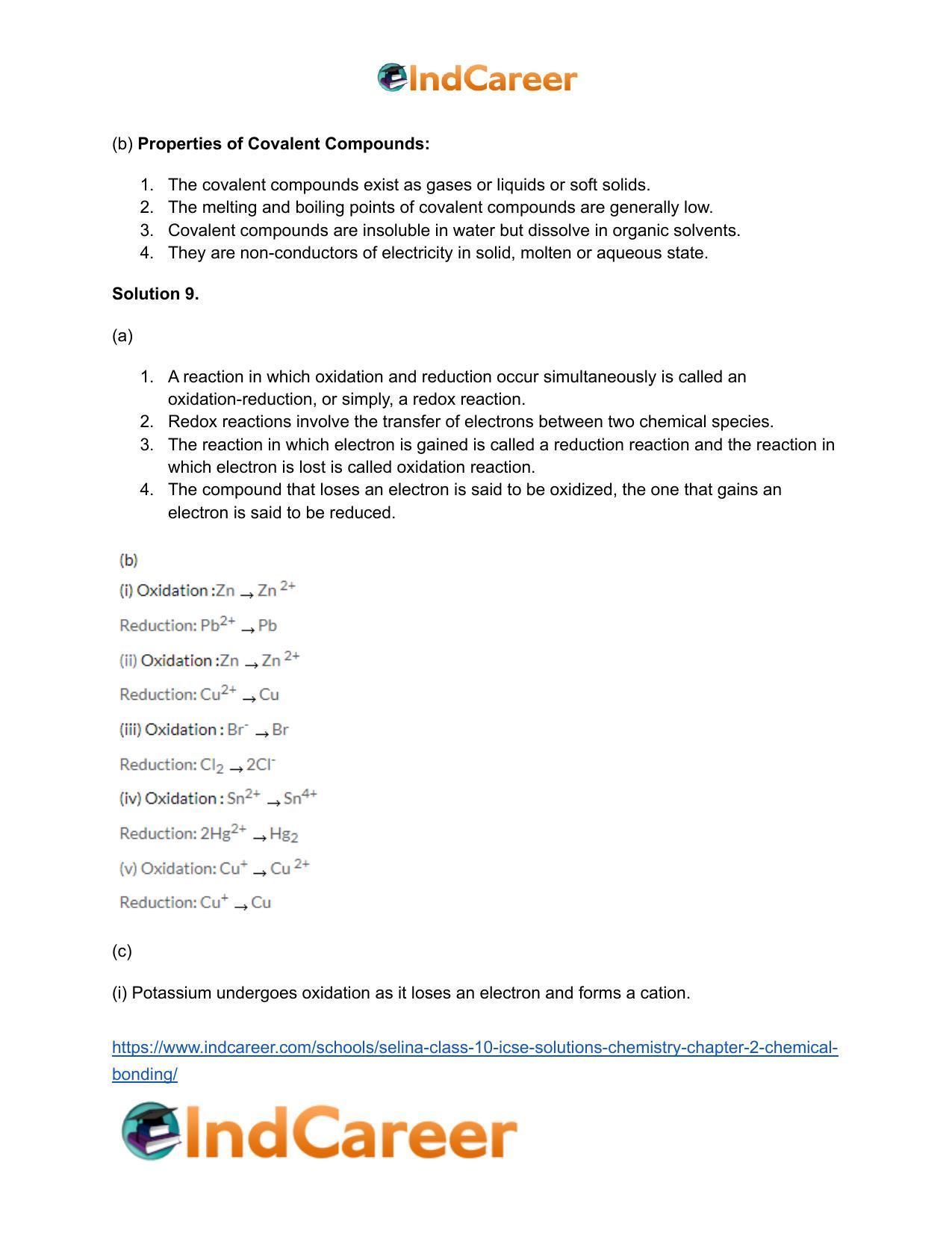 Selina Class 10 ICSE Solutions Chemistry : Chapter 2- Chemical Bonding - Page 12