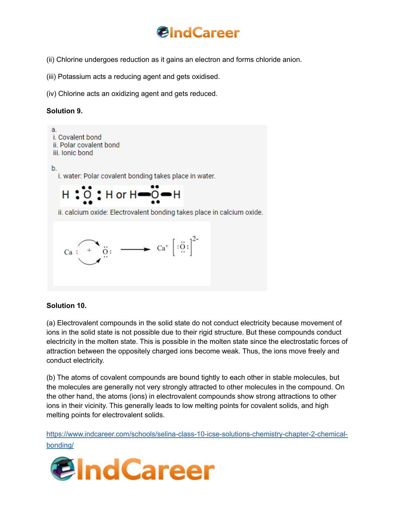 Selina Class 10 ICSE Solutions Chemistry : Chapter 2- Chemical Bonding - Page 13