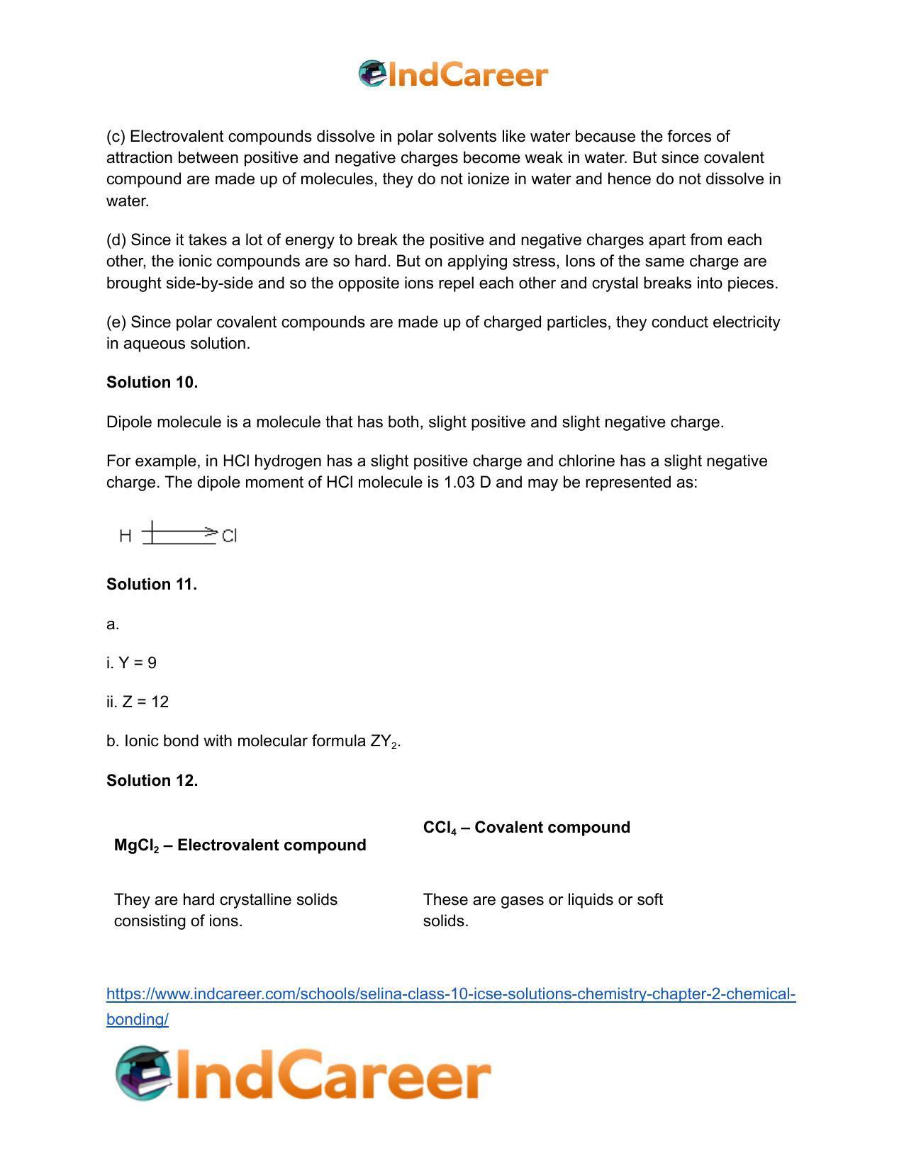Selina Class 10 ICSE Solutions Chemistry : Chapter 2- Chemical Bonding - Page 14