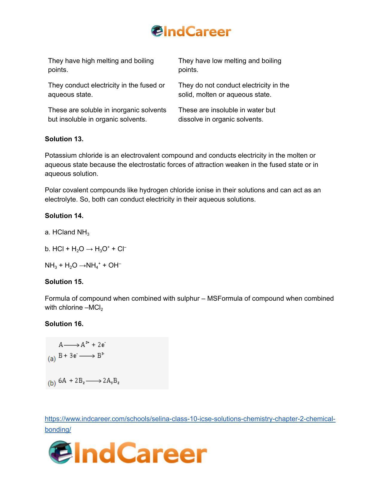 Selina Class 10 ICSE Solutions Chemistry : Chapter 2- Chemical Bonding - Page 15
