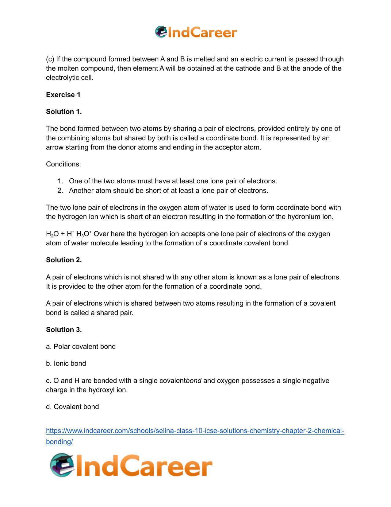 Selina Class 10 ICSE Solutions Chemistry : Chapter 2- Chemical Bonding - Page 16