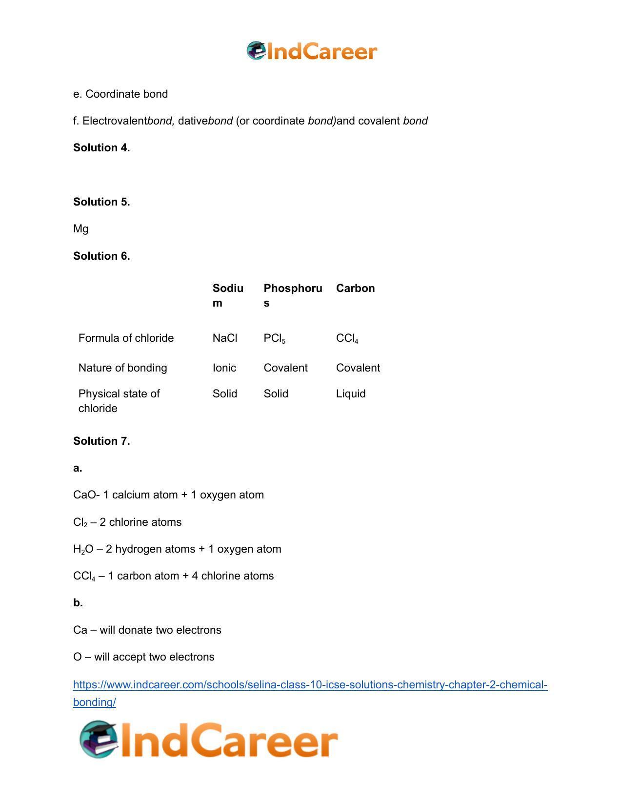 Selina Class 10 ICSE Solutions Chemistry : Chapter 2- Chemical Bonding - Page 17