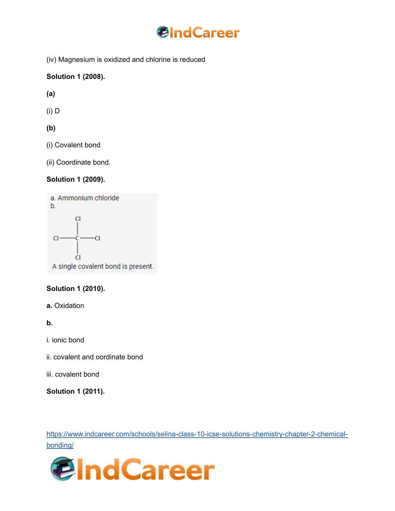 Selina Class 10 ICSE Solutions Chemistry : Chapter 2- Chemical Bonding - Page 20