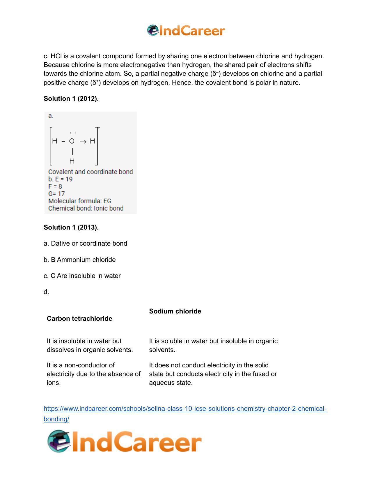 Selina Class 10 ICSE Solutions Chemistry : Chapter 2- Chemical Bonding - Page 21