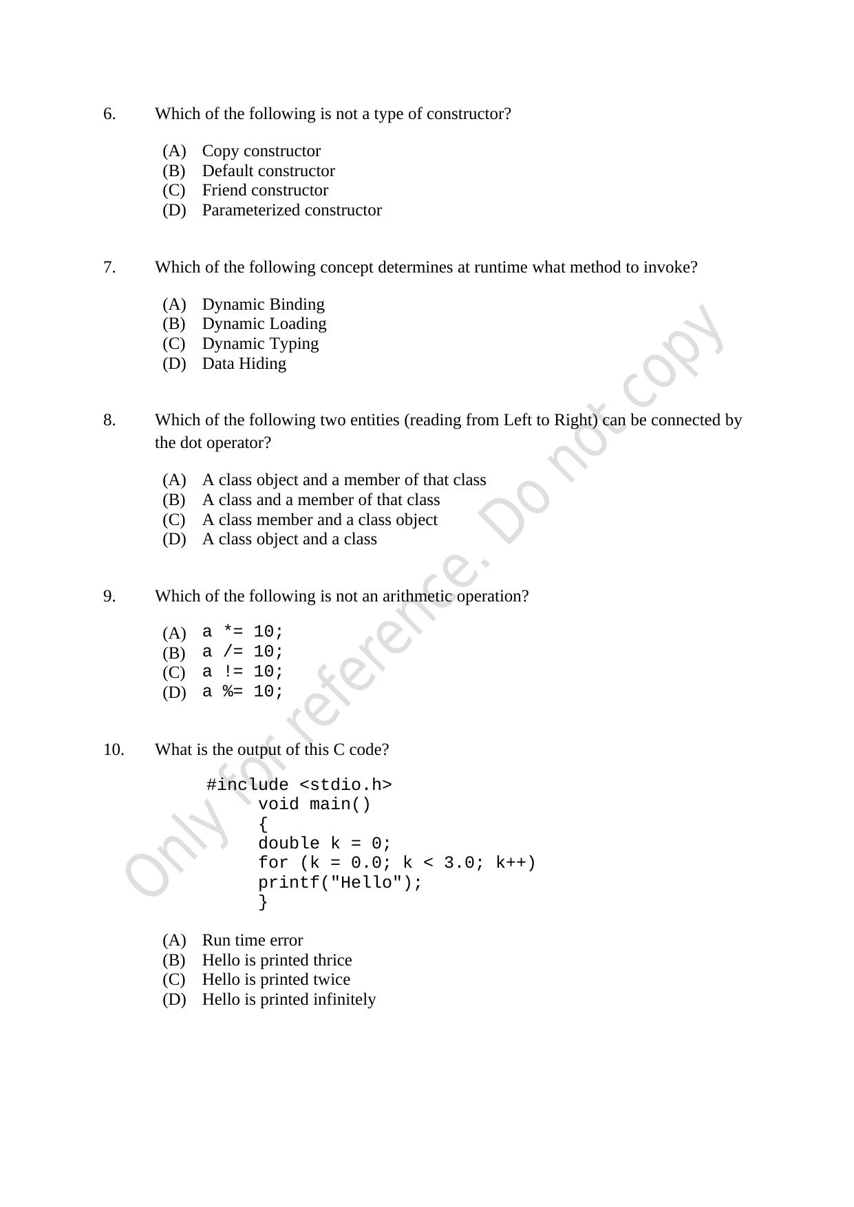 CUSAT CAT 2021 MSc Computer Science Question Paper - Page 2