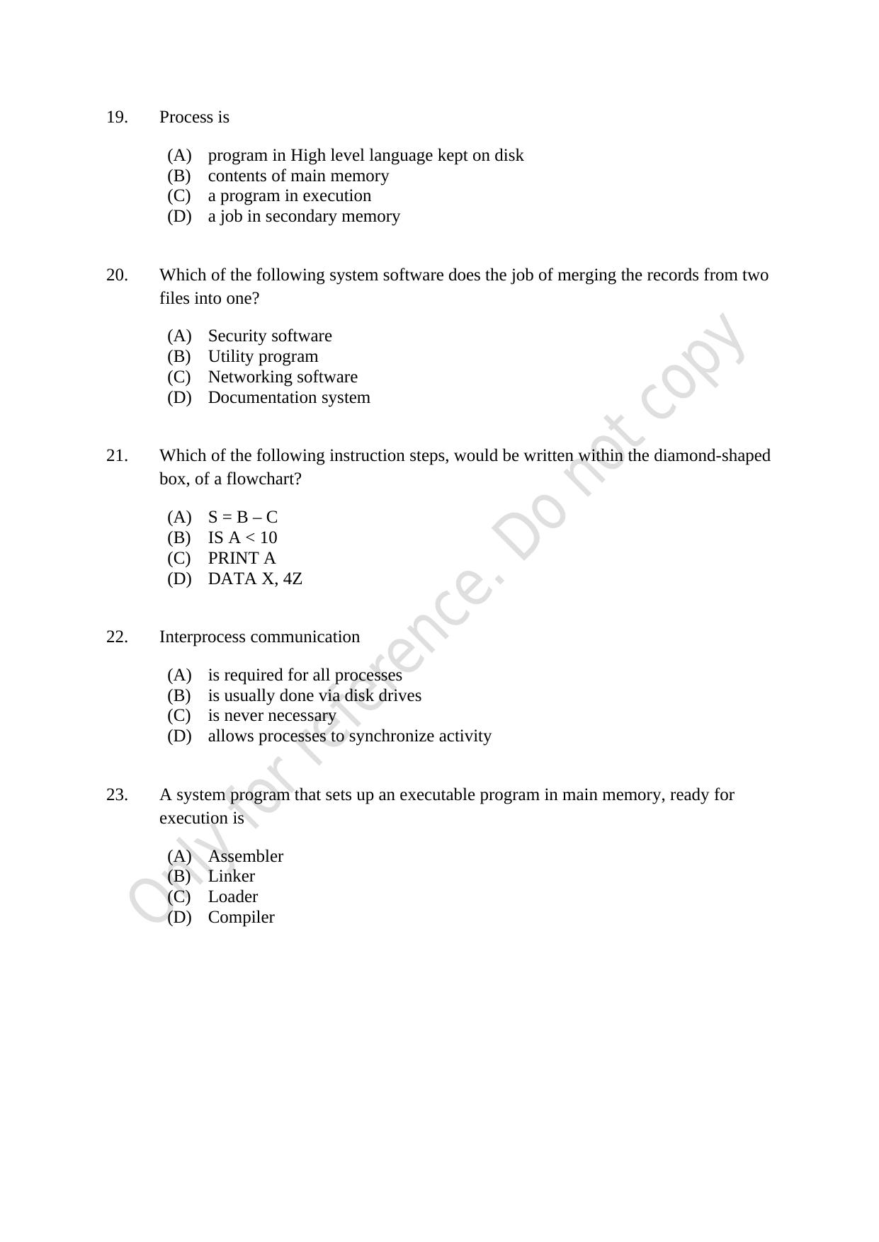 CUSAT CAT 2021 MSc Computer Science Question Paper - Page 5