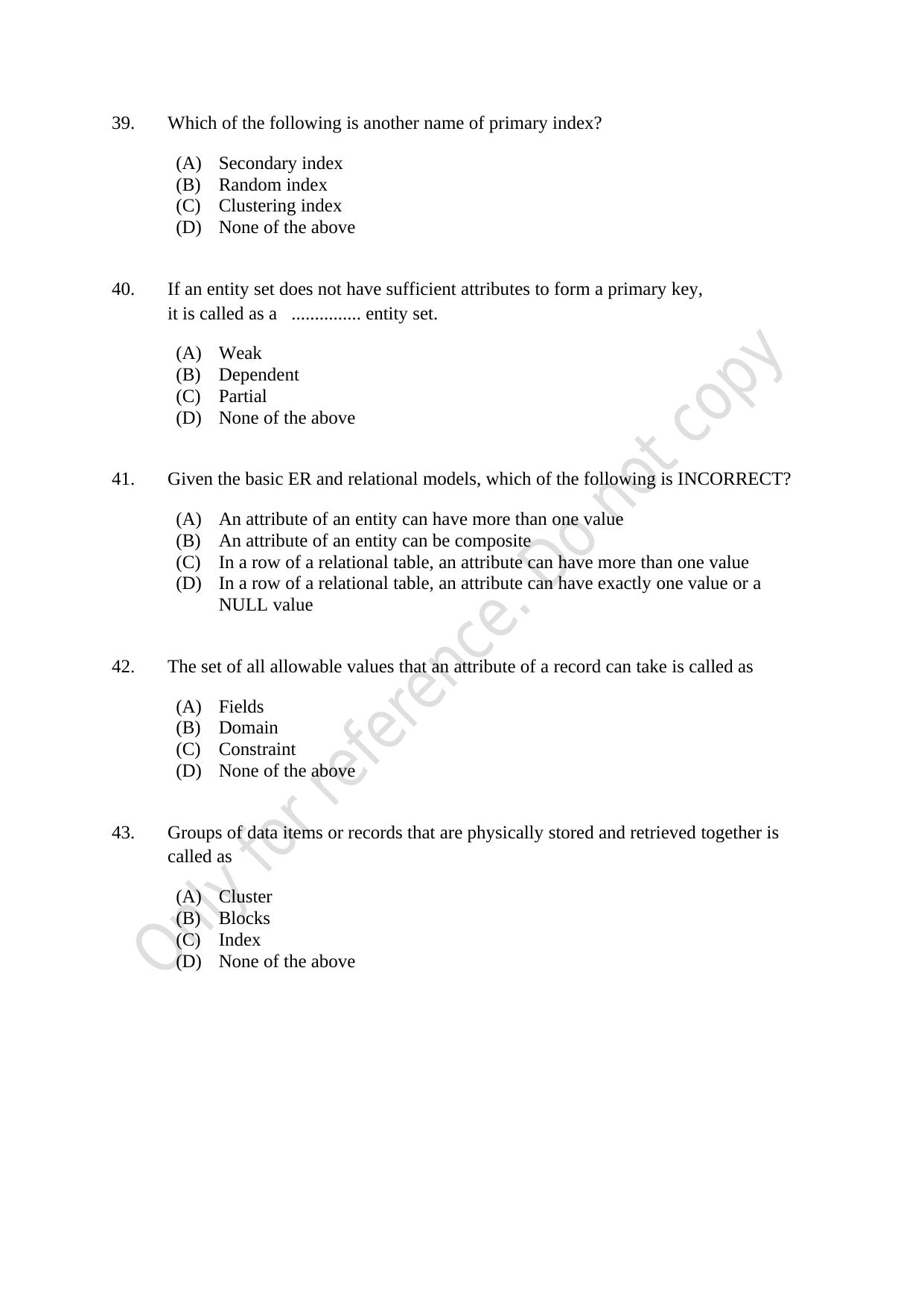 CUSAT CAT 2021 MSc Computer Science Question Paper - Page 9