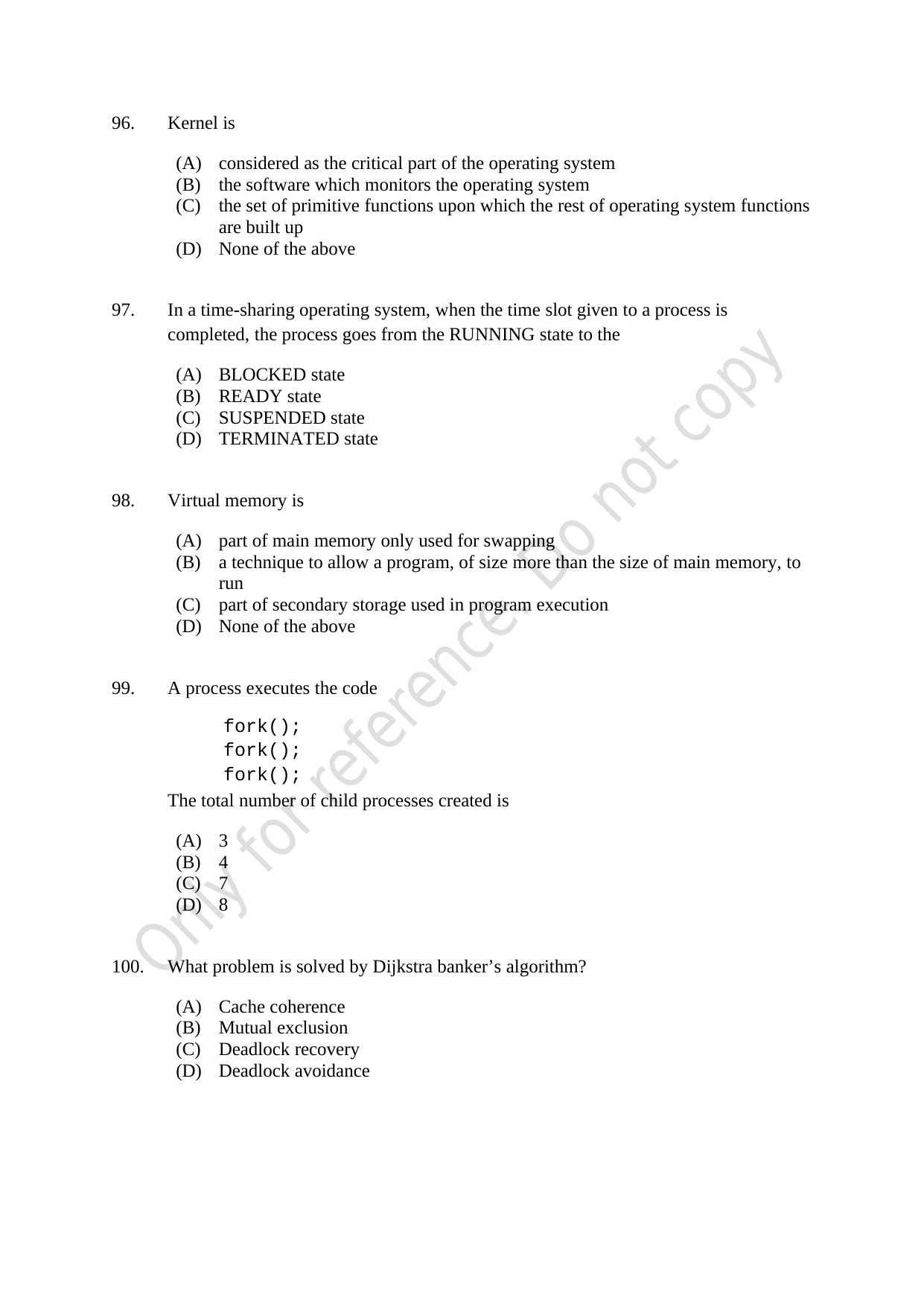 CUSAT CAT 2021 MSc Computer Science Question Paper - Page 21