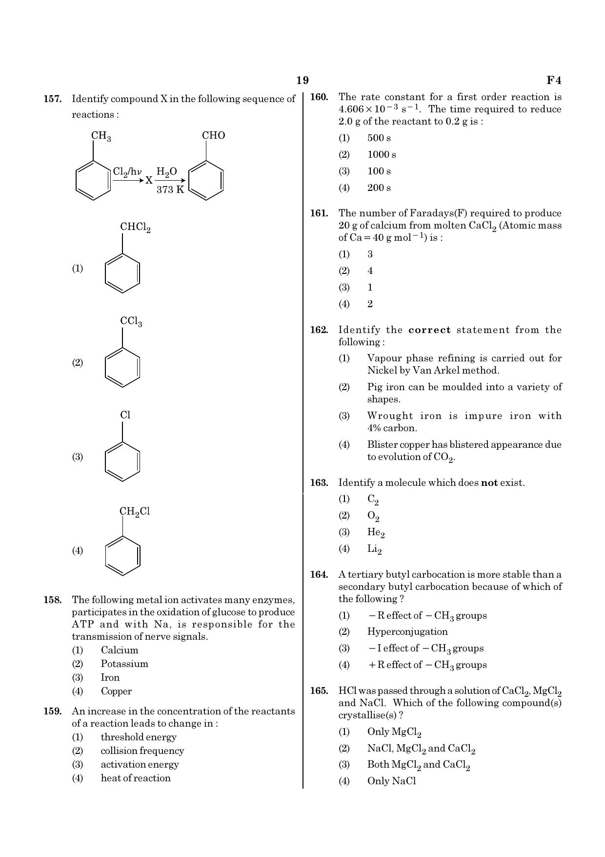 NEET F4 2020 Question Paper - Page 19