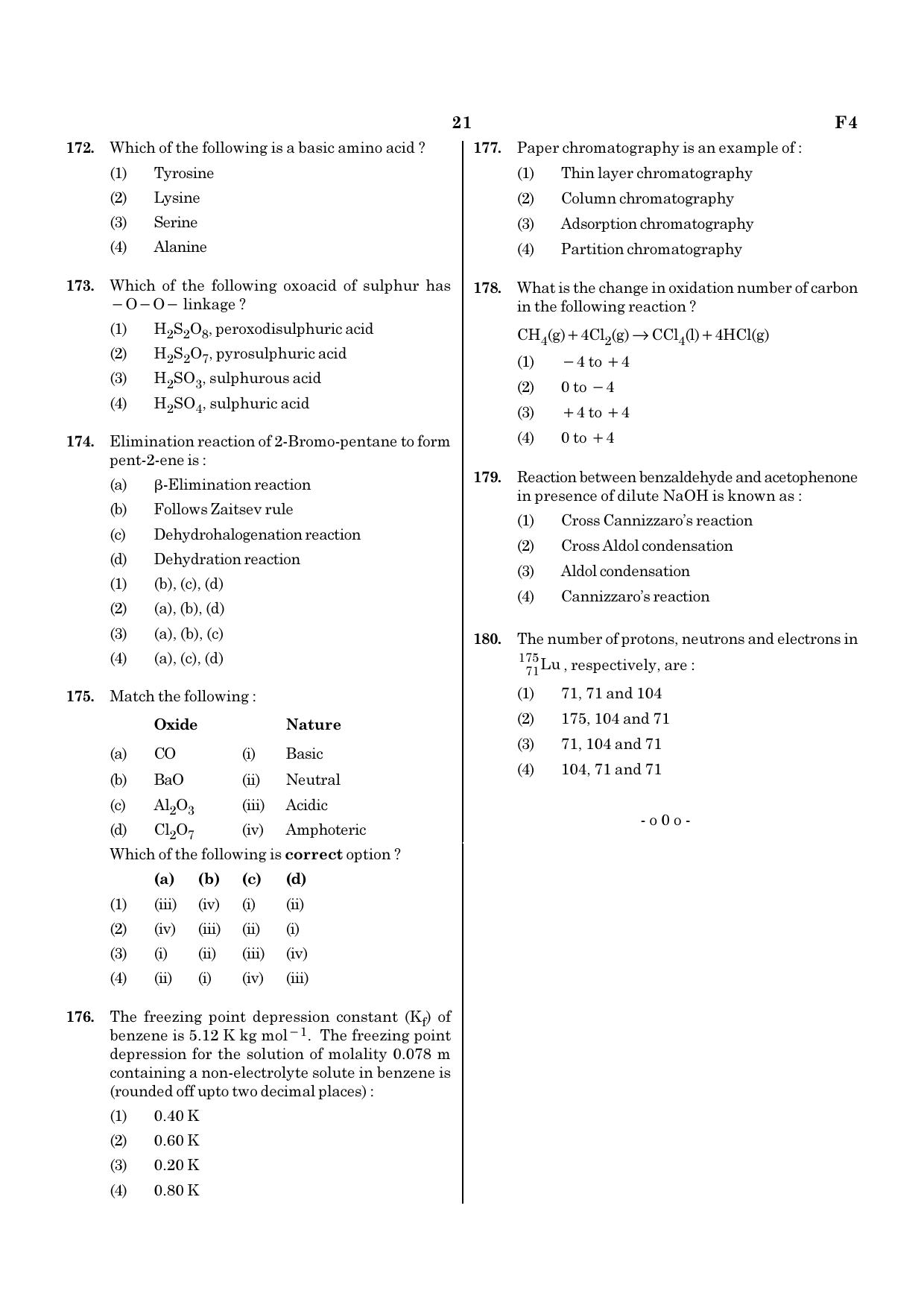 NEET F4 2020 Question Paper - Page 21