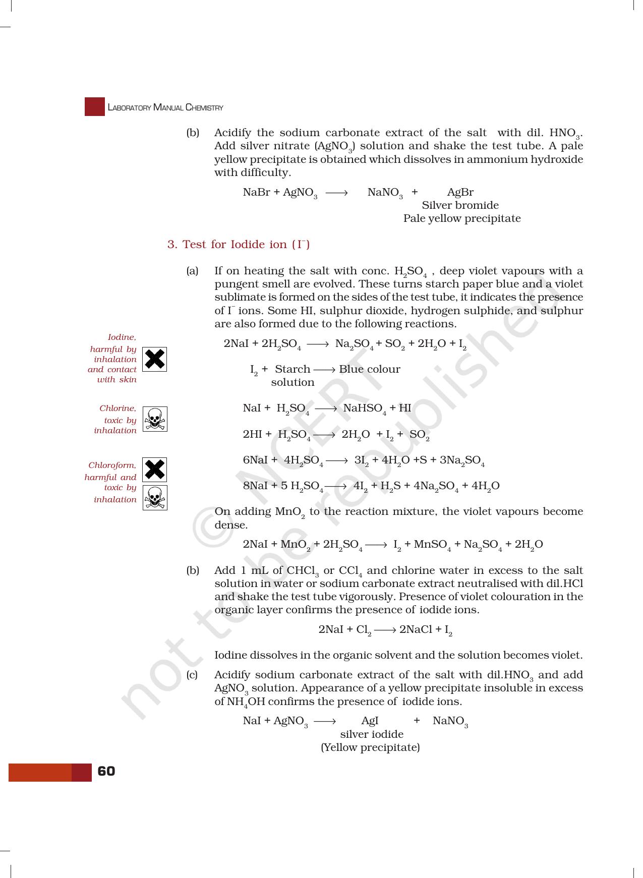 NCERT Laboratory Manuals for Class XII Chemistry - Unit 7 (Systematic Qualitative Analysis) - Page 12