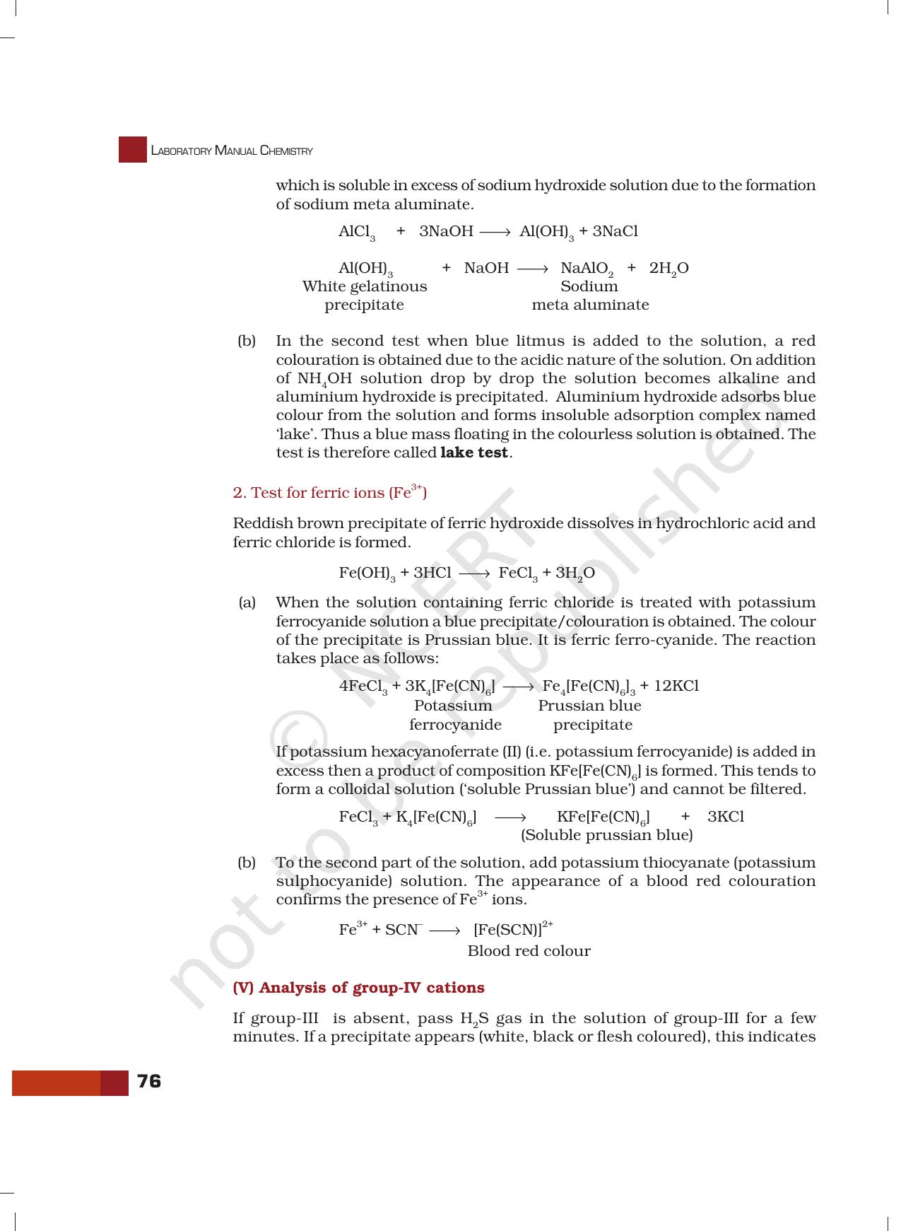 NCERT Laboratory Manuals for Class XII Chemistry - Unit 7 (Systematic Qualitative Analysis) - Page 28