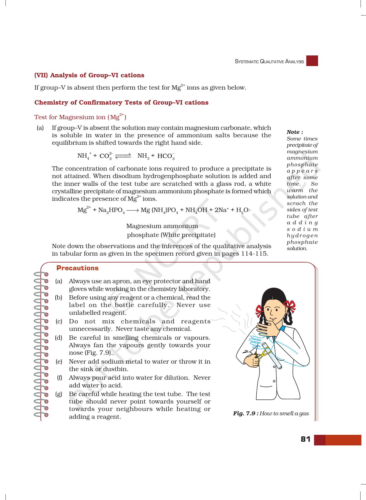 NCERT Laboratory Manuals for Class XII Chemistry - Unit 7 (Systematic Qualitative Analysis) - Page 33