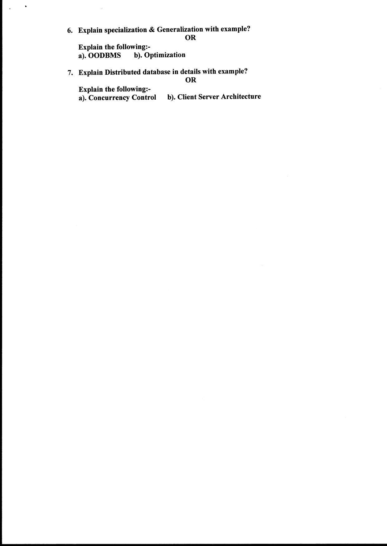 Bilaspur University Question Paper June 2022:M.Sc. Computer Science (Second Semester) Relational Database Management System (RDBMS) Paper 1 - Page 2