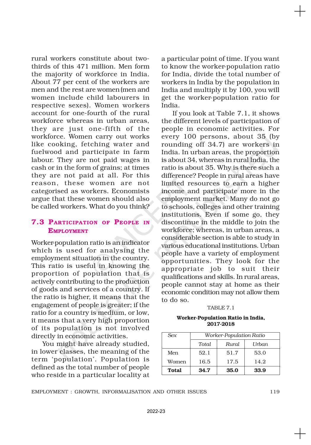 NCERT Book for Class 11 Economics (Indian Economics) Chapter 7 Employment: Growth, Informalisation and Other Issues - Page 4