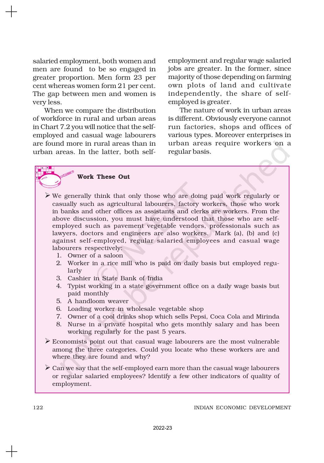 NCERT Book for Class 11 Economics (Indian Economics) Chapter 7 Employment: Growth, Informalisation and Other Issues - Page 7