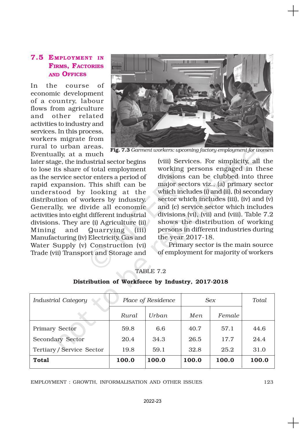 NCERT Book for Class 11 Economics (Indian Economics) Chapter 7 Employment: Growth, Informalisation and Other Issues - Page 8