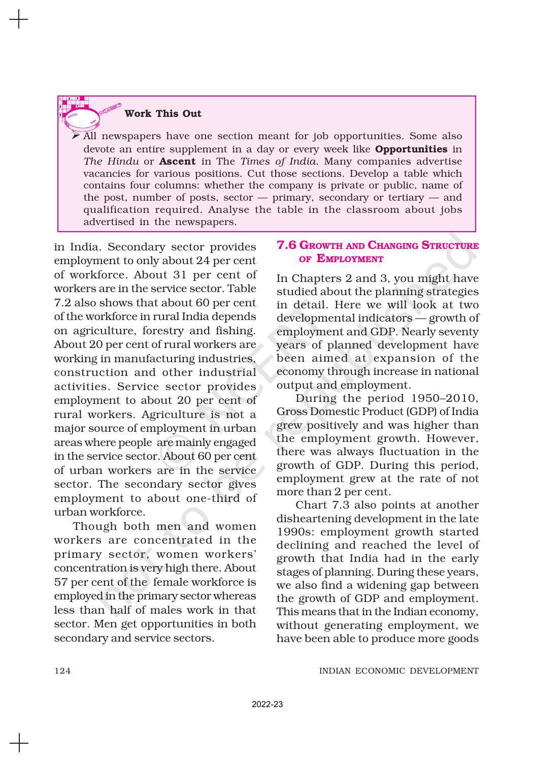 NCERT Book for Class 11 Economics (Indian Economics) Chapter 7 Employment: Growth, Informalisation and Other Issues - Page 9