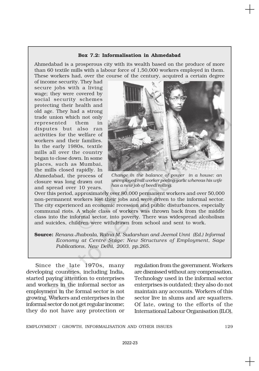 NCERT Book for Class 11 Economics (Indian Economics) Chapter 7 Employment: Growth, Informalisation and Other Issues - Page 14