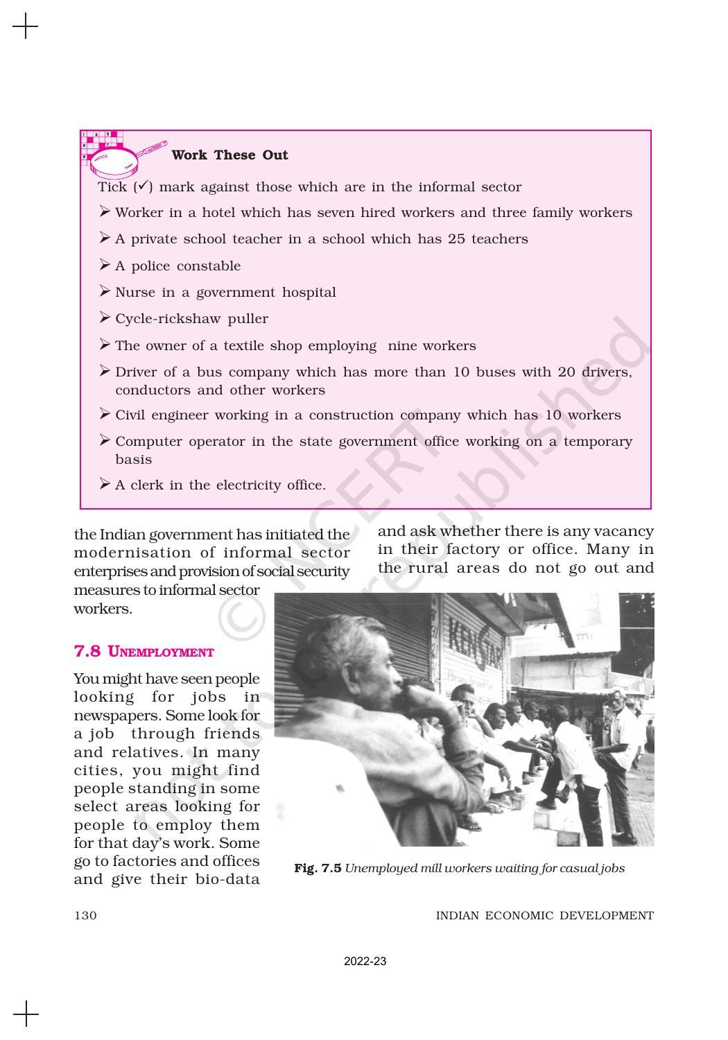 NCERT Book for Class 11 Economics (Indian Economics) Chapter 7 Employment: Growth, Informalisation and Other Issues - Page 15