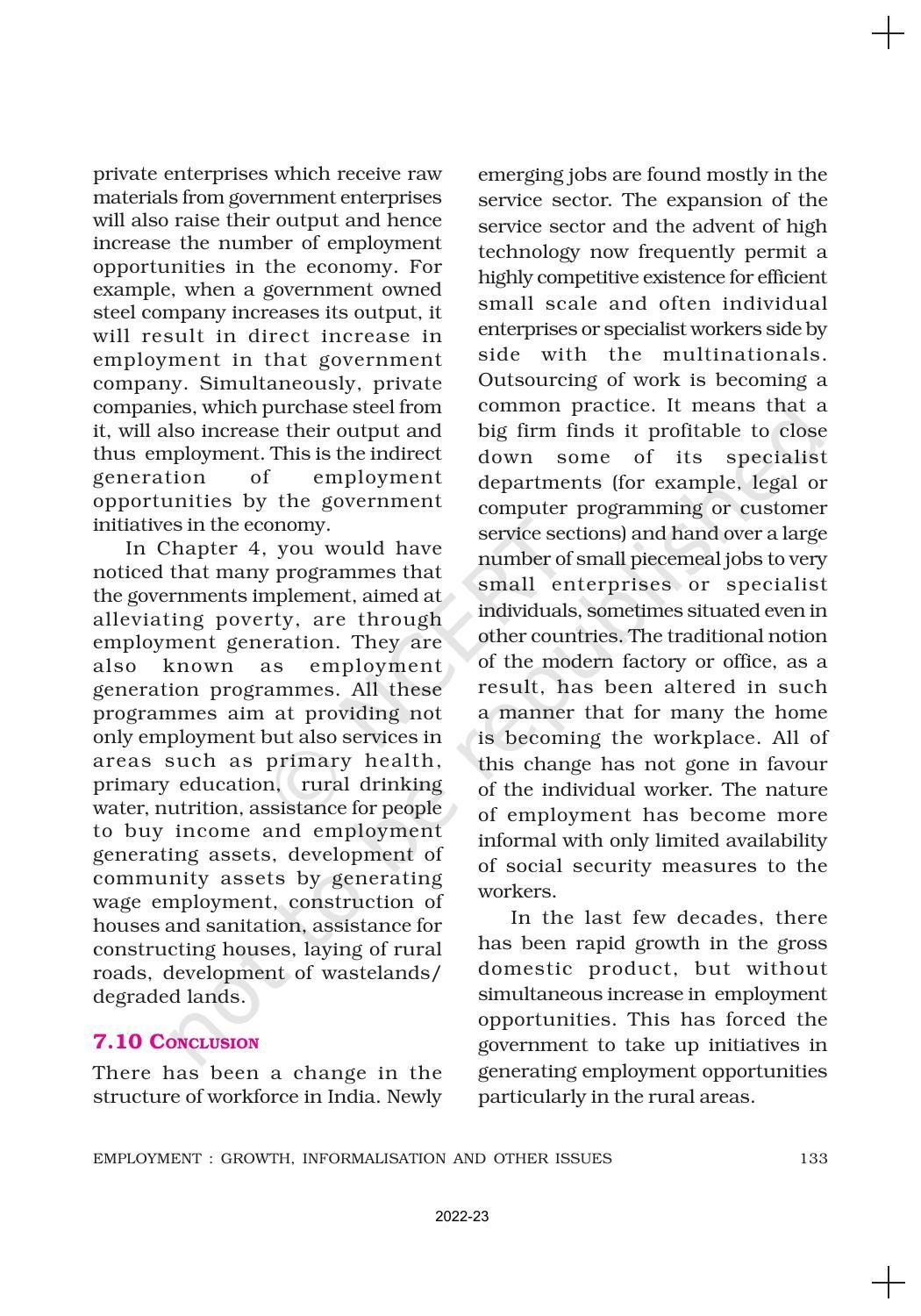 NCERT Book for Class 11 Economics (Indian Economics) Chapter 7 Employment: Growth, Informalisation and Other Issues - Page 18
