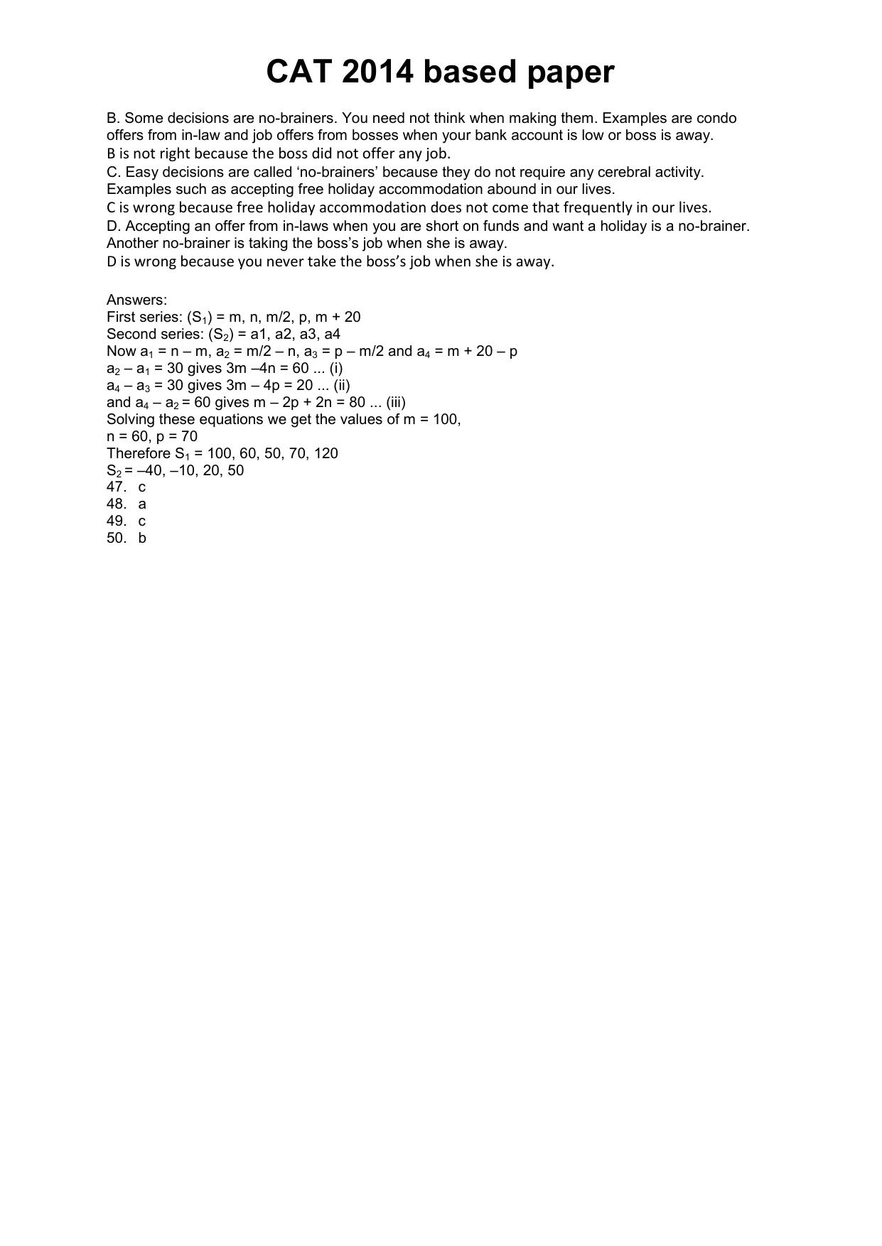 CAT 2014 CAT VA & LR Question Paper - Page 6