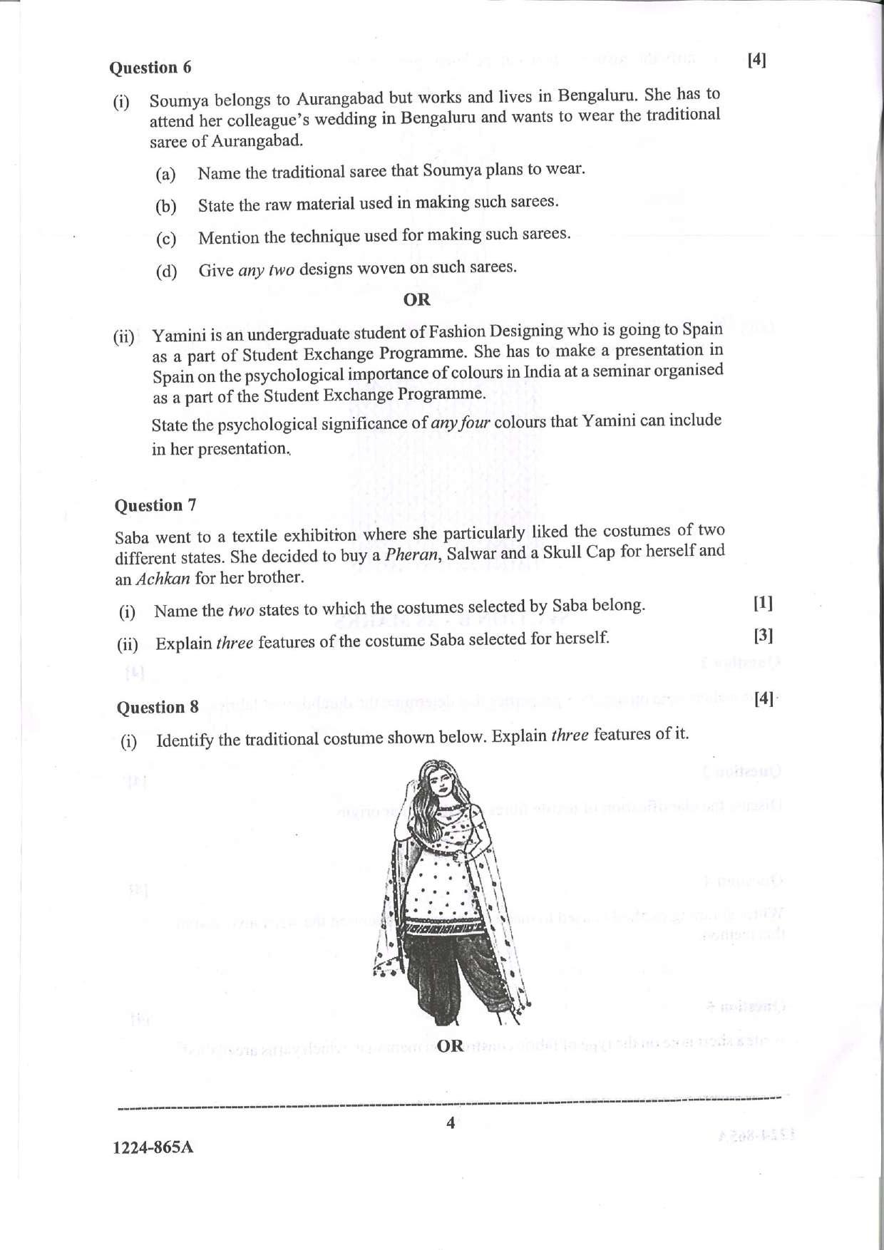 ISC Class 12 Fashion Designing 2024 Question Paper - Page 4