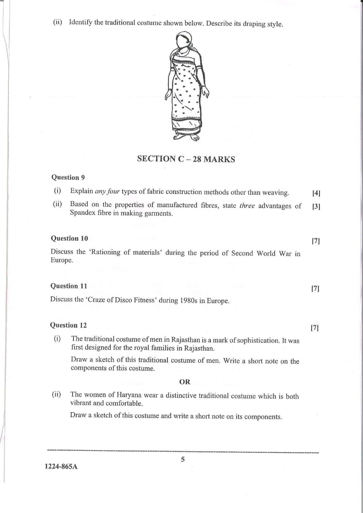 ISC Class 12 Fashion Designing 2024 Question Paper - Page 5