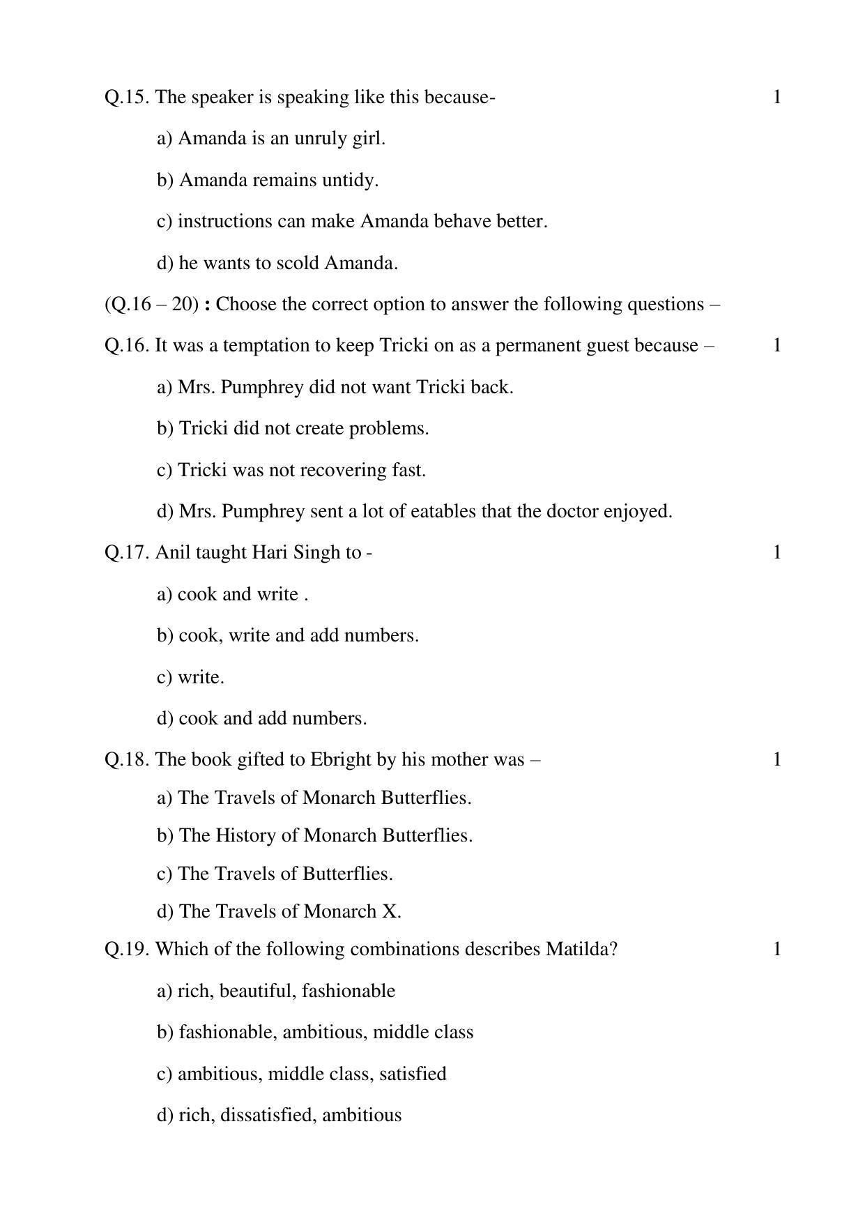 UP Board  Class 10 English Model Papers 2023 - Page 5